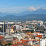 Aerial view on a city ljubljana, Slovenia, Europe